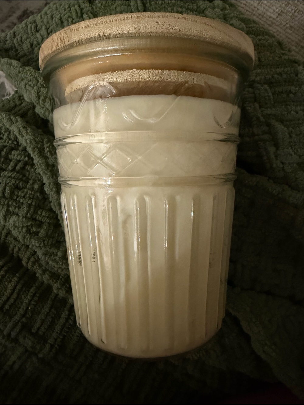 Waffles & Berries Glass Jar Candle with Wood Lid